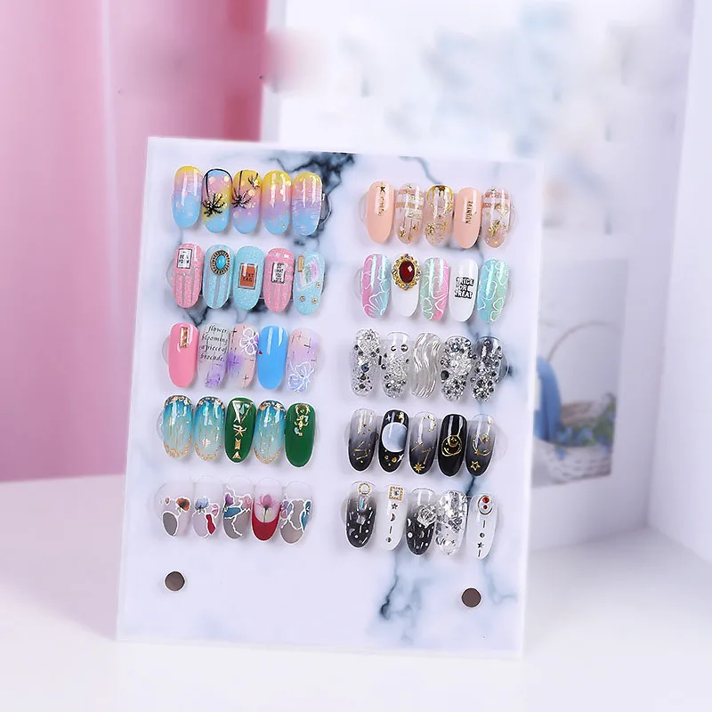 

High Grade marble Nail Tip Art Display Stand Nails Color Chart Display Box Nail Storage Box Showing Nail Tool