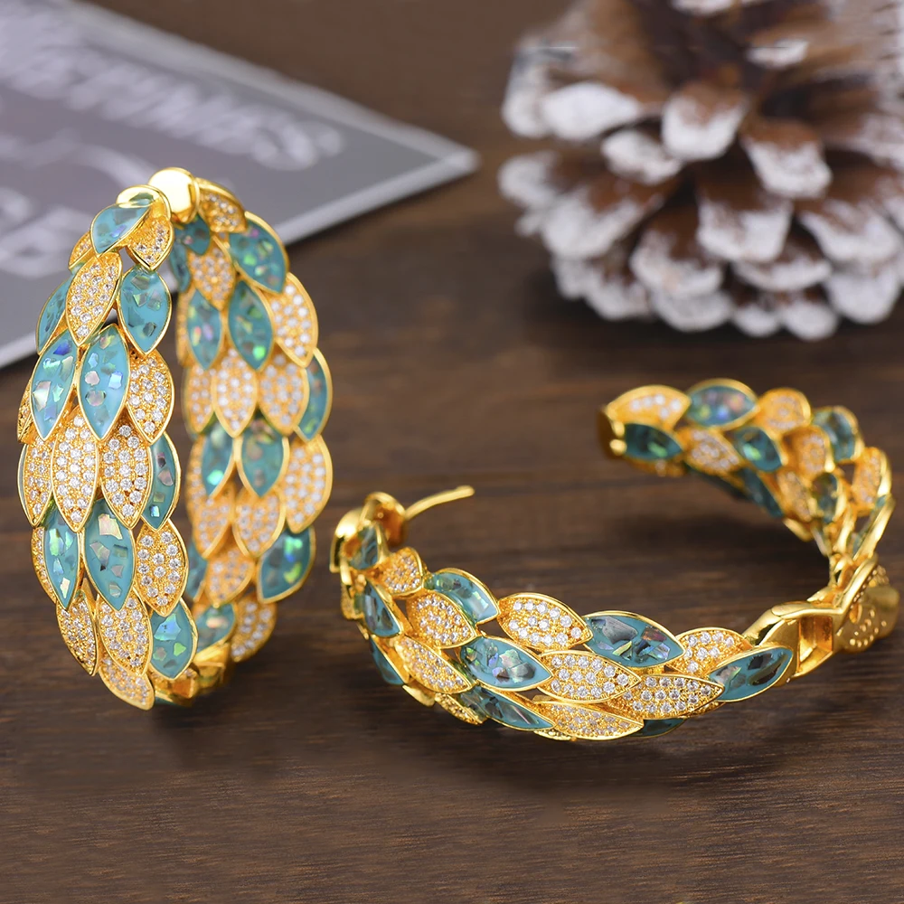 GODKI Роскошные серьги-кольца с кубическим цирконием для женщин, свадебные Круглые круглые серьги-кольца в Дубае
