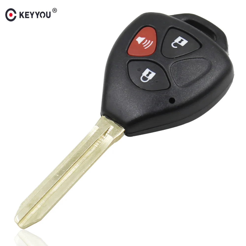 KEYYOU 3 Buttons Remote Car Key Shell Case Fob Replacement For Toyota
