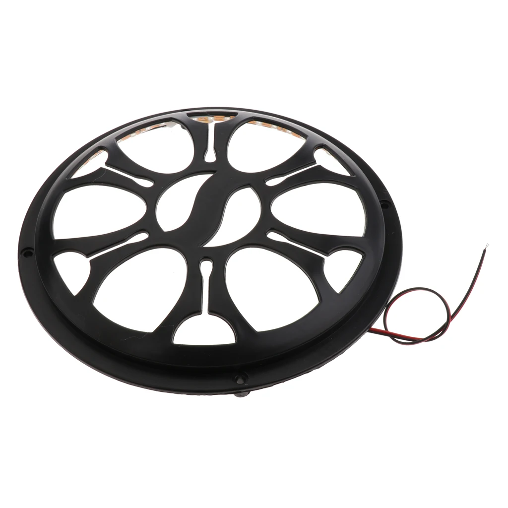 Car Horn Decorative Cover Speaker Grilles Protector Black With Light Waterproof Cover Light Bar Power Cord