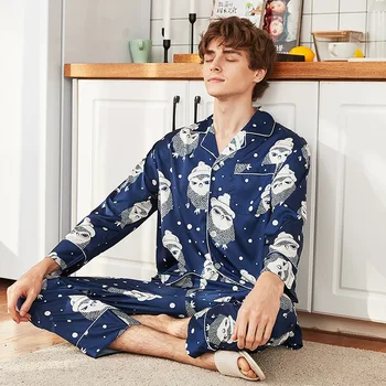

Spring Mens Shirt Pants Robe Suit Bath Gown Sleepwear Sets Casual Male Long Sleeve Top Pajamas Ladies Home Wear Nightwear