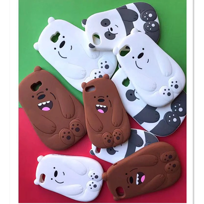

Luxury 3D cute cartoon We Bare Bears brothers silicone protection phone case for iphone 6 6s 7 8 plus X XR XS MAX coque