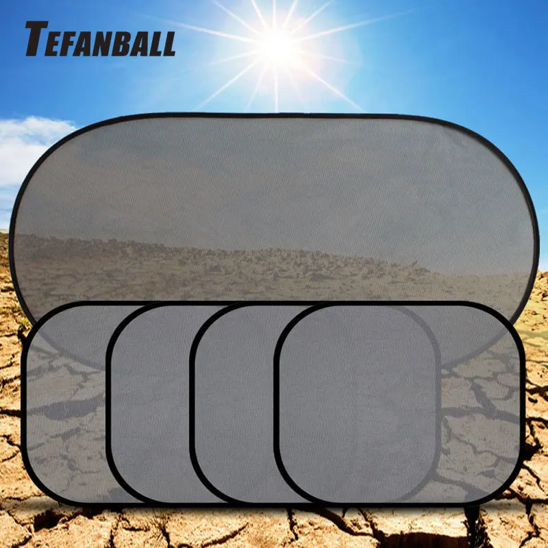 

5Pcs 3D Photocatalyst Mesh Sun Visor Window Screen Sunshade With Suction Cup Front Rear Side Curtain Car Styling Covers Sunshade