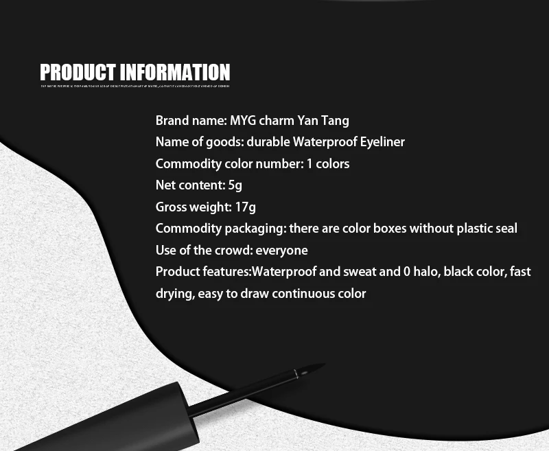 Top Quality Black Eyeliner Pencil Long-lasting Fast/Quick Dry Waterproof Eyeliner No Dizzy Makeup Professional Eyeliner