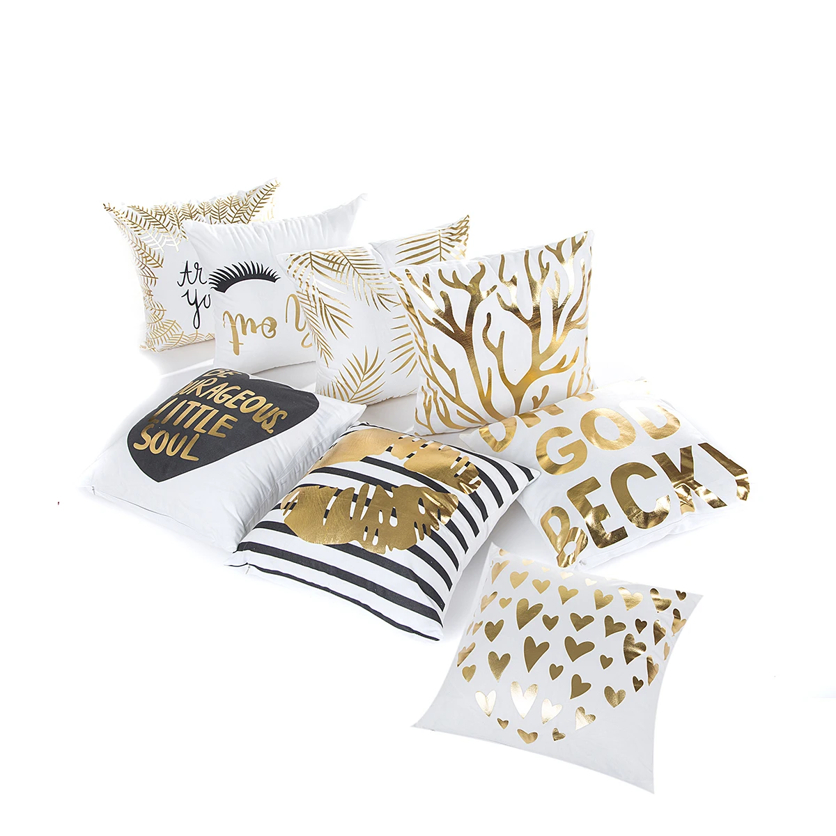 

Leaves Tip Wish Cushion Cover Decorative Pillow Case Eco-Friendly Gold Sofa Seat Case Car Pillowcase Soft Bed Pillow Case