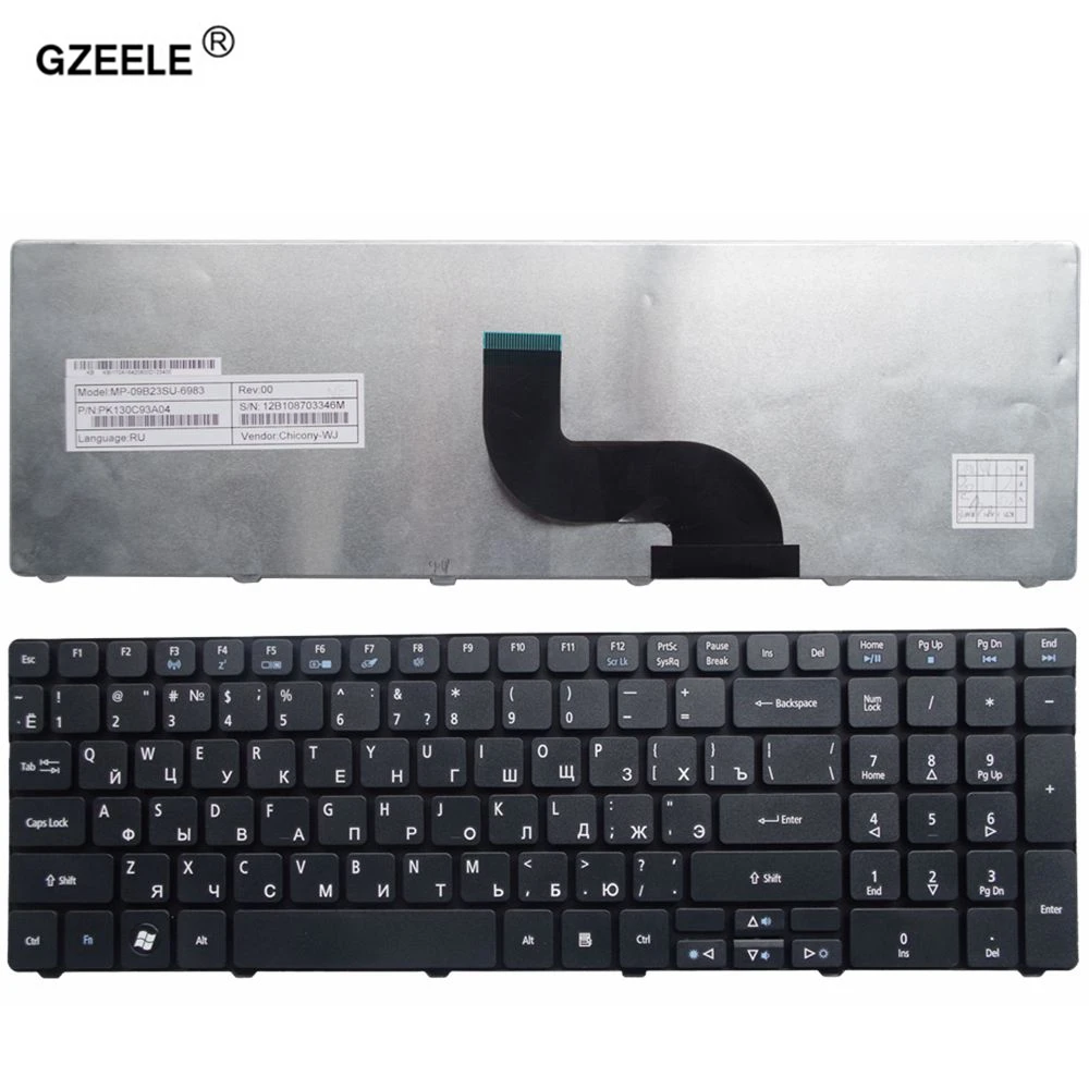 Gzeele новая клавиатура для ACER pk130c91104 v104702as3 nsk-aub0r mp-09b23su-6983 PK130C94A00 PK130C91100 Клавиатура ноутбука RU Русский
