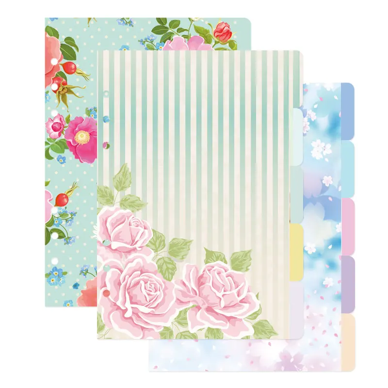 

Yiwi Dokibook 6 Sheets Flowers Loose Leaf Separator Pages A5 A6 Divider For Planner And Notebook Three Item for You To Choose