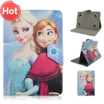 

for Amazon Kindle Fire 7 5th 2015 7" 7 inch Kids Gifts Cartoon Princess Elsa Anna Mickey Minnie PU Leather Case Cover New