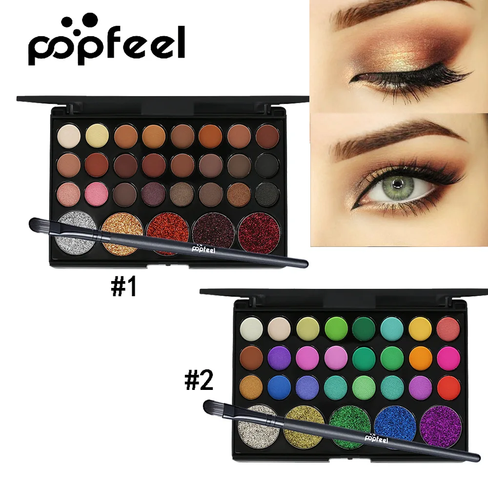 POPFEEL бренд макияж блеск палитра теней Shimmer Eye Shadow светящийся порошок длительный