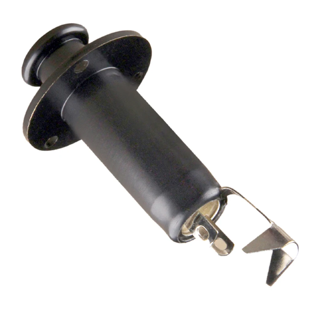 1/4'' Strap Lock Pin Jack End Pin Output Input Sockets Parts for Guitar Bass Replacement Black Durable