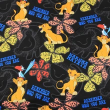 Полуметр хлопок Тонкая парусиновая ткань с мультяшным принтом льва, ручная работа DIY Лоскутная сумка ткань D30