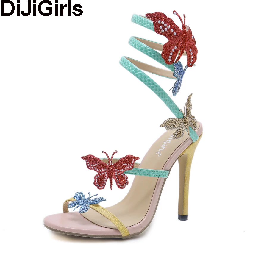 DiJiGirls/Для женщин 3D Бабочки Обувь с блестками сезон осень 2018 Модная обувь на