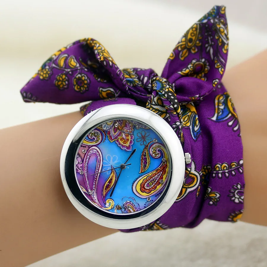 Часы shsby женские в этническом стиле милые наручные с цветочным принтом из шифона