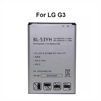 

Original BL53YH Battery For LG G3 3000mAh D855 D850 D858 D859 F460 VS985 Replacement Batteries