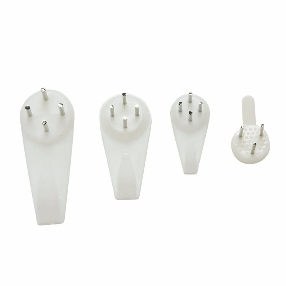 Белые 20 шт пластиковые Невидимые настенные фоторамки для фото, крючки для ногтей, вешалки, жесткие настенные крючки для фоторамки