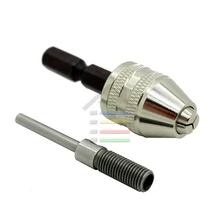 0-4mm Grinder Keyless Drill Bit Chuck Quick Change Adapter Converter 3mm Shaft +6.35mm Hex Rod For Dremel Rotary Tools