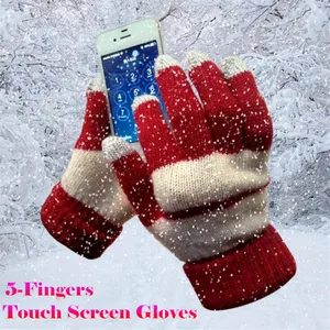 400p! Зимние спортивные теплые перчатки для любителей сенсорного экрана с 5 пальцами для всех смартфонов iphone/ipad, мягкие шерстяные перчатки с кроликом, высокая чувствительность