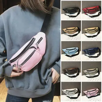

US Women Waist Belt Bag Leather Fanny Pack Shoulder Chest Bag Travel Phone Pouch