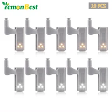 Lemonbest 10 шт. Универсальный светодиодный свет под кабинет Сенсор Light шкаф лампа ночник дверь шкафа лампы домашний Кухня освещения