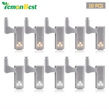 

Lemonbest 10PC Universal LED Under Cabinet Light Sensor Light Wardrobe Lamp Night Lamp Cupboard Door Bulb Home Kitchen Lighting