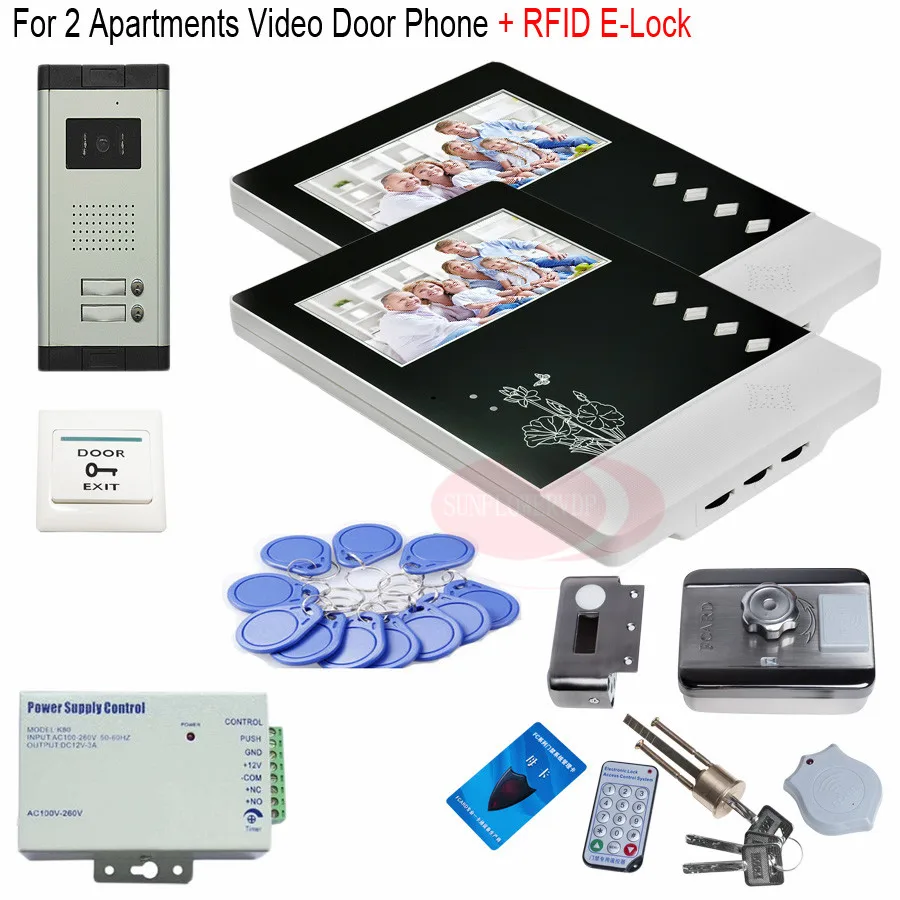 

For 2 Apartments HD 700lines CCD Camera Video Door Phones Home Video Intercom Weatherproof/Night Vision+RFID Electronic lock!