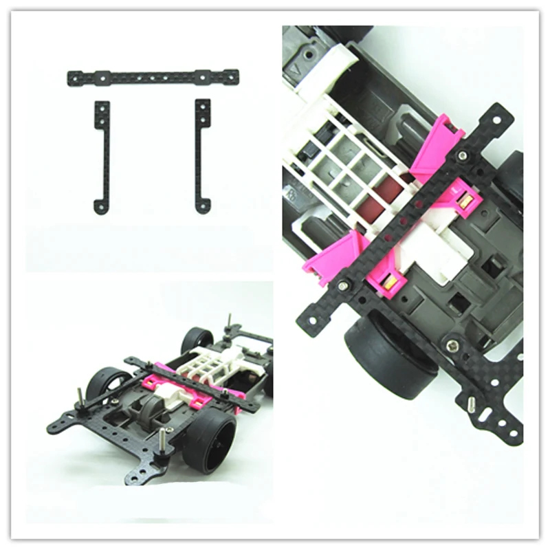 

2Set Carbon Fiber 1.5MM Front Reinforcing Plate Shock Absorption for MA/MS Chassis RC Model Cars DIY Tamiya Mini 4WD Racing Car