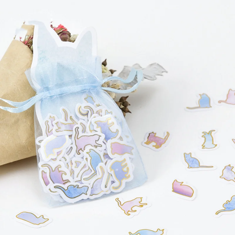 

100 Pcs/Pack new Korean cute Cat Decoration Paper fun Stickers Scrapbooking Flakes Diary Journal Stationary School Supplies