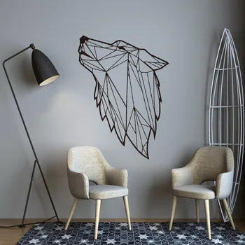 

Creative Geometry Wolf Loup Wall Sticker For Room Decoration Decor Living Room Bedroom Removable Wall Decal Mural wallstickers