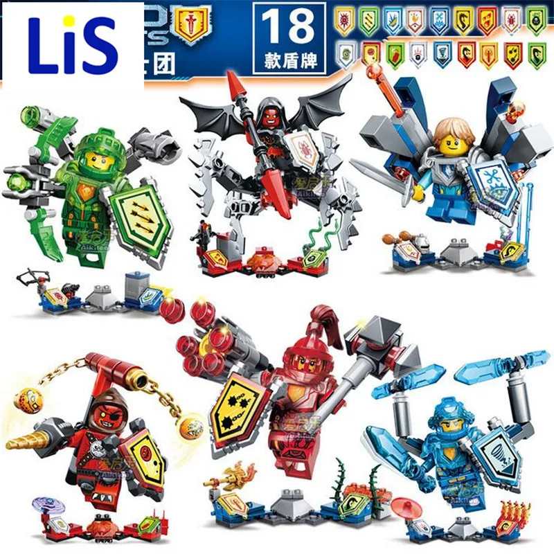 

Lis 6Pcs/set Bozhi 109 Nexus Knights Building Blocks blockset ULTIMATE Clay Macy Beast Master Lavaria Compatible with Lepin P795