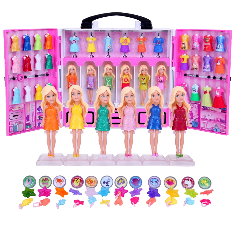 

Original Barbie Mini Fantasy Wardrobe Princess Girl Educational Toy Limited Collection Dress Up Barbie Sweet House DTC36