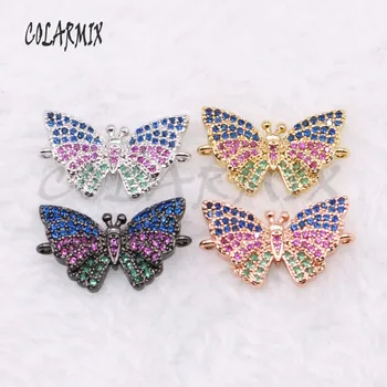 

Fashion jewelry charms Micro pave Butterfly tiny charms wholesale metal inset charms for jewelry making gift for lady4568
