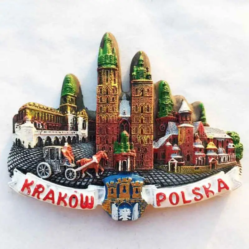 

1pc cute Krakow Poland Fridge Magnet Travel Tourist Souvenirs Refrigerator Magnetic Sticker home decor