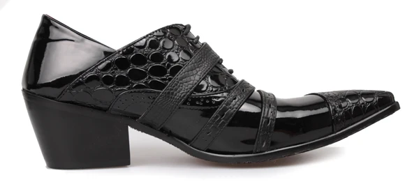 Homens Picture Apontado Formal Mens Salto Preto De Elegante Crocodilo Escritório Sapatos as Vestido As Genuíno Picture Italiano Dos Alto Dedo Mocassins Clássico Couro zzARpwq