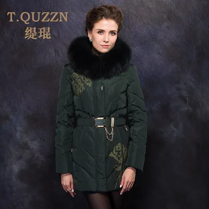 2015 Winter Thicken Warm Woman Down jacket Hooded Coat Parkas Outerwear Fox Fur collar Luxury Slim Long Plus Size 3XXXL Printing