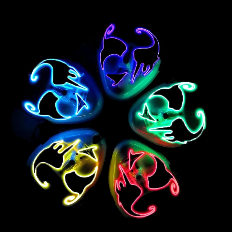 

EL LED Glowing Mask Party Cosplay Masks Club Lighting Decorative Bar Fluorescence Shield Face Guards Performance Props