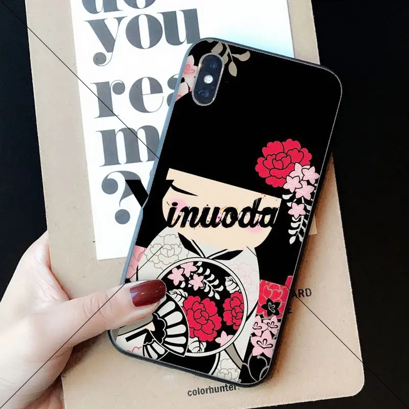 Yinuoda модный kawaii японский Kokeshi кукла чехол для телефона iPhone 8 7 6 6 S Plus 5 5S SE XR X XS MAX Coque Shell