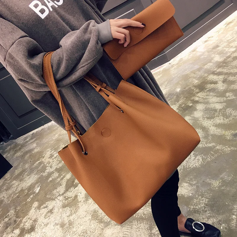

Soft Leather Women Handbag Set Luxury Brand Fashion Designer Female Shoulder Bags Big Casual Composite Bags Handbag High Quality