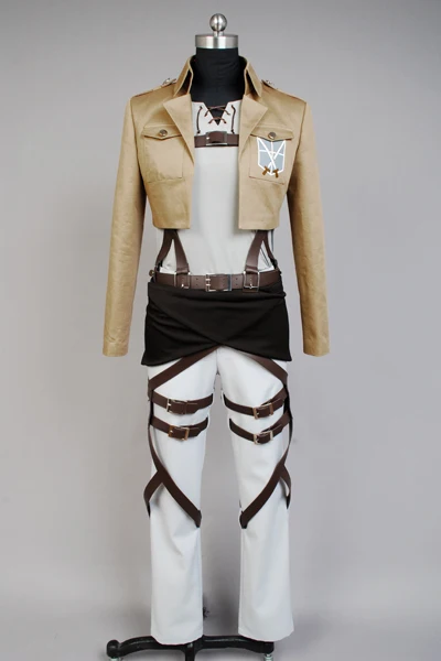 Shingeki no Kyojin атака на Титанов Косплей Eren Jaeger костюм полный комплект униформы
