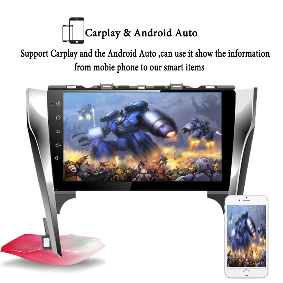 Perfect Android 9.1 Car DVD Player For Toyota Camry 2012 2013 2014 Aurion Auto 4+64GB Head unit Tape Recorder Wifi SWC DSP Carplay 5