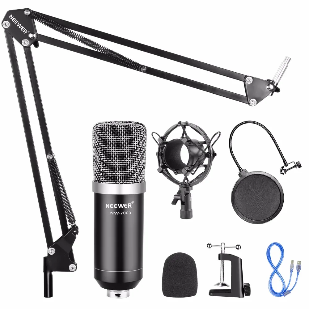 Neewer NW-7000 USB MIC for Windows and Mac(Black and Silver/Blue and Silver