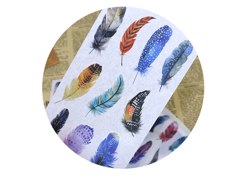6 листов/упаковка милые перья наклейки Kawaii Наклейки в стиле Фэнтези прекрасные бумажные наклейки для детей DIY дневник в стиле Скрапбукинг альбом для фотографий