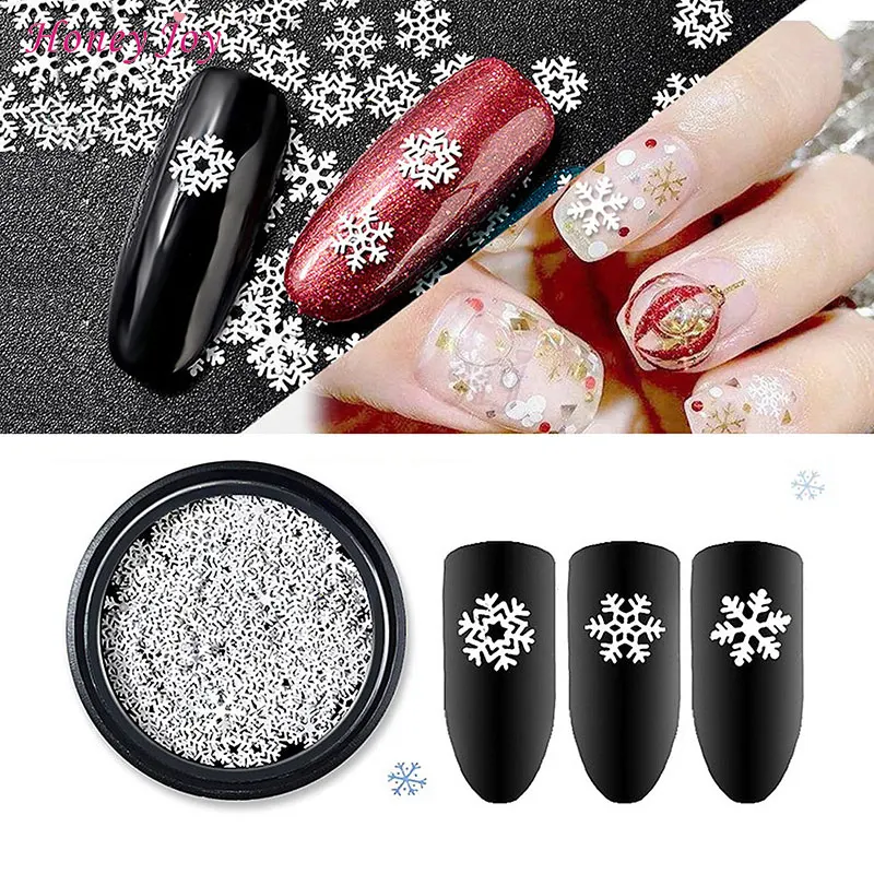 

1 Box Merry Christmas X'mas Gift Silver Nail Flakes Glitter Snow Flakes Sequins Nail Art Stickers & Decals Decorations Decals