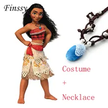 Princess Moana Cosplay Costume for Children Moana Costume with Necklace for Adult font b Women b
