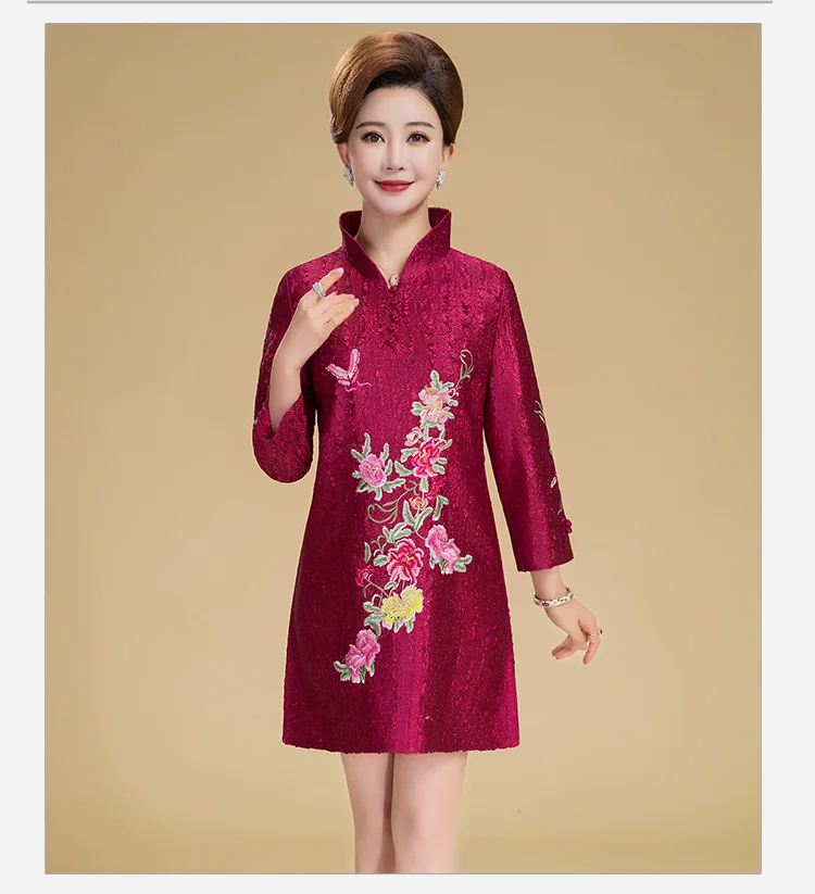 Весна Китайский традиционный наряд Для женщин Тан костюм Стиль Национальный тенденция Вышивка Винтаж Стенд воротник верхняя одежда cheongsam