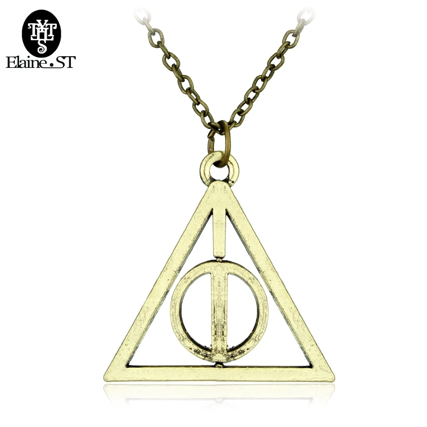 

Wholesale Deathly Hallows Necklace Triangle Rotatable Pendants Necklaces For Men & Women Statement Necklace Free Shipping