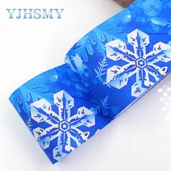 YJHSMY I-181208-301, 75 мм 10 ярдов Снежинка ленты термальность передачи печатных grosgrain, подарочная упаковка материалы для ручных поделок