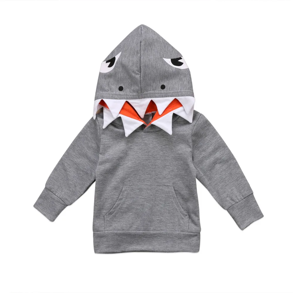 

Long Sleeve Shark Pattern Hoodie Top For Toddler and Baby Boy