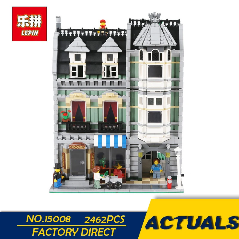 

LEPIN 15008 15008B 2462Pcs City Street Green Grocer Model Building Kits Blocks Bricks Compatible Educational toys 10185