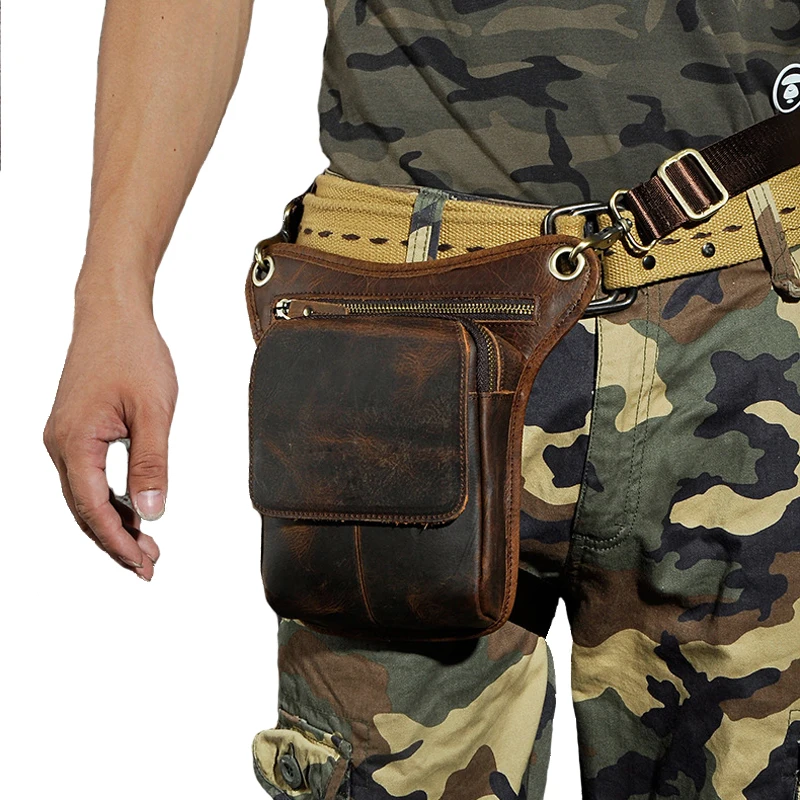 

Norbinus Men's Drop Leg Bag Vintage Man Single Shoulder Bag Travei Motorcycle Multi-purpose Fashion Messenger Crossbody Bags