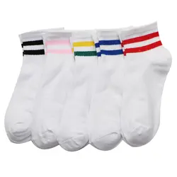 2/3/5 пар носки унисекс в полоску зимние теплые хлопковые удобные Harajuku Короткие носки для Для женщин Для мужчин модные мужские и женские